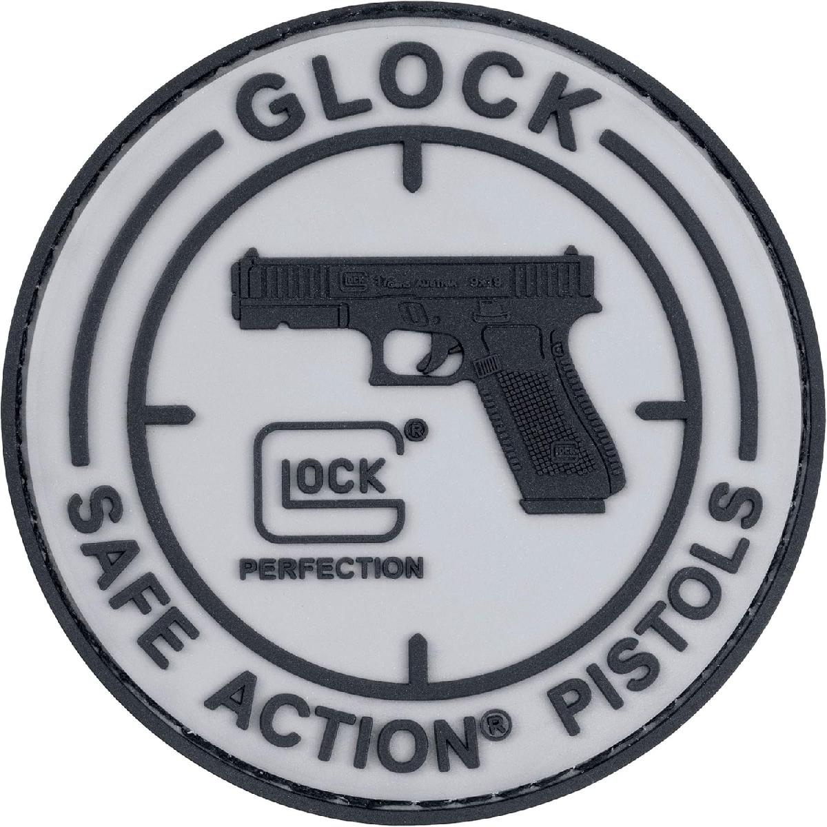 Glock Embleem PVC  / Badge Rond met afneembaar klitteband / doorsnee 8cm-3451-a